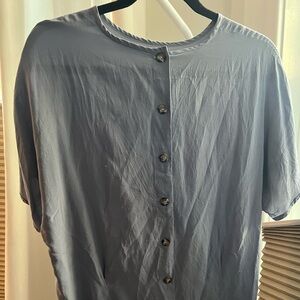 100% Silk Blue Blouse